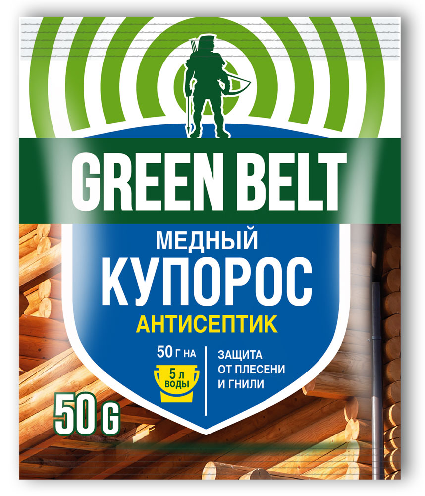 

Фунгицид для обработки древесины GREEN BELT Медный купорос, 50 г