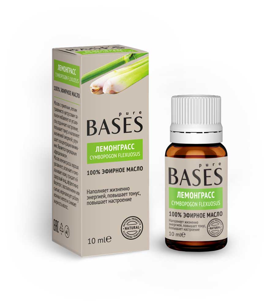 

Эфирное масло Pure Bases 100% Лемонграсс, 10 мл