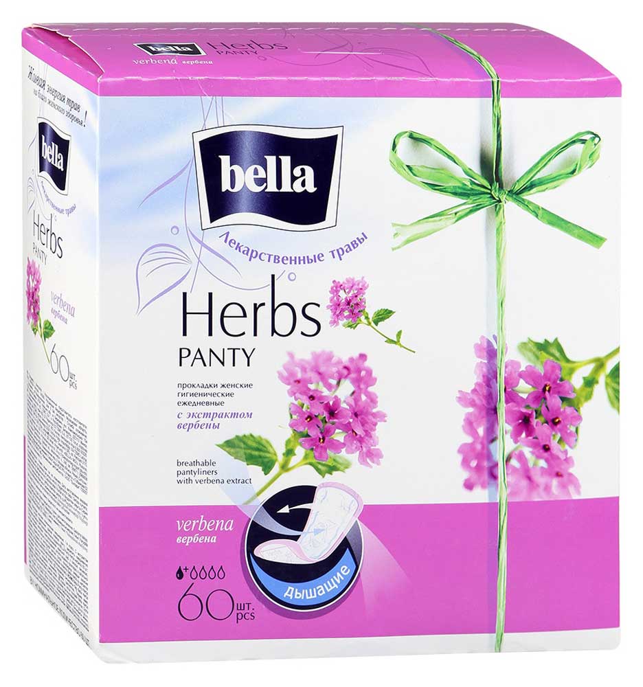 Изображение товара Прокладки ежедневные Bella Bellf Panty Herbs с экстрактом вербены, 60 шт