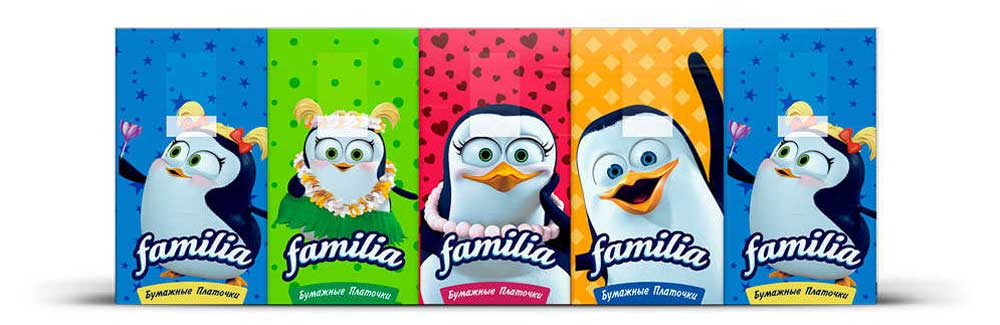 

Платочки бумажные Familia гигиенические 3 слоя, 10 шт