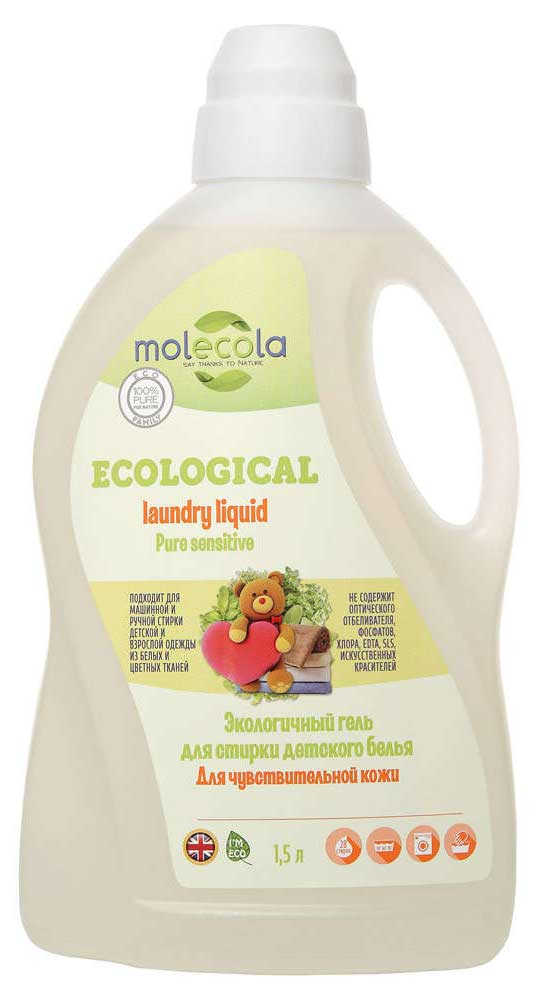 

Гель для стирки детского белья Molecola Pure Sensitive, 1,5 л