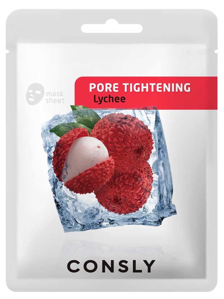 

Маска для лица Consly с экстрактом личи сужающая поры тканевая, 20 мл