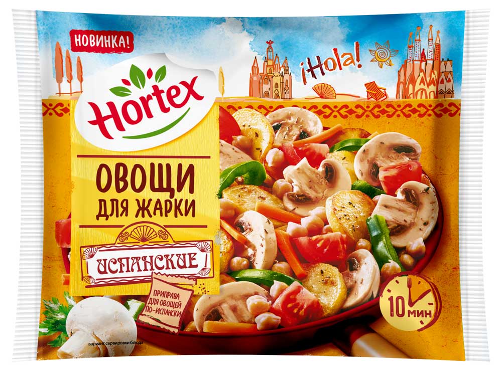 

Овощи для жарки Hortex Испанские с приправой замороженные, 400 г
