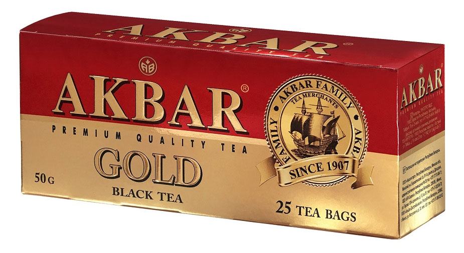 

Чай черный AKBAR Gold байховый мелкий в пакетиках, 25х2 г