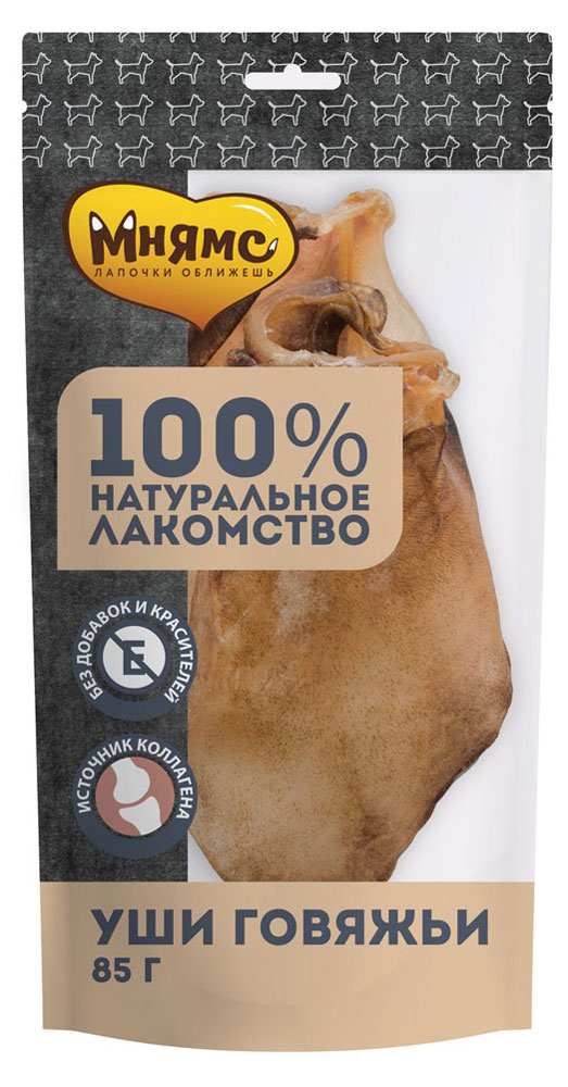 

Лакомства для собак Мнямс Уши говяжьи, 85 г