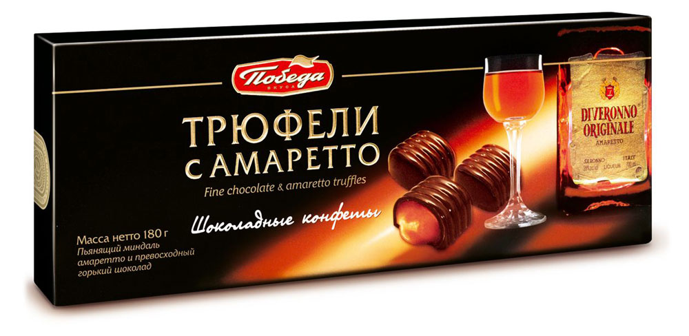 

Трюфели шоколадные Победа вкуса с амаретто, 180 г
