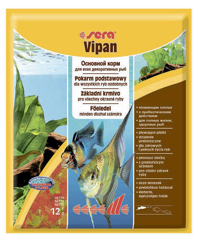 

Корм для рыб Sera Vipan основной в хлопьях, 12 г