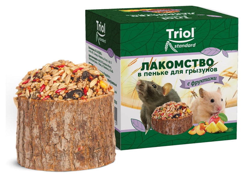 

Лакомство для грызунов Triol в пеньке с фруктами, 70 г