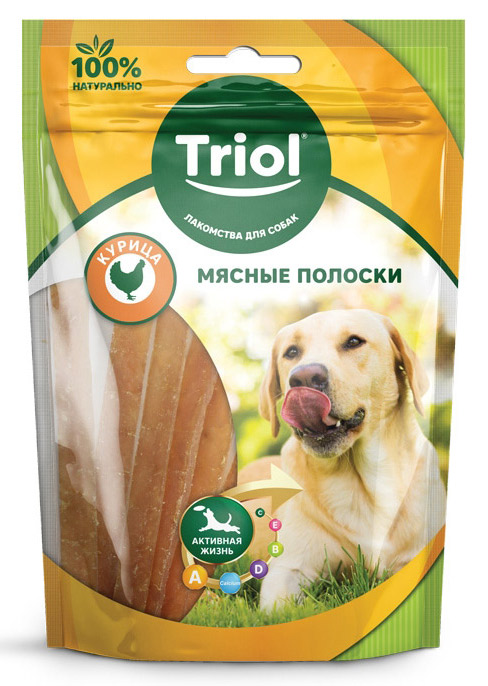 

Лакомство для собак Triol мясные полоски из курицы, 70 г