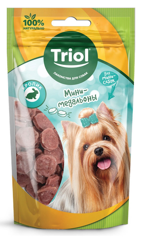 

Лакомство для собак Triol медальоны из кролика для мини пород, 50 г