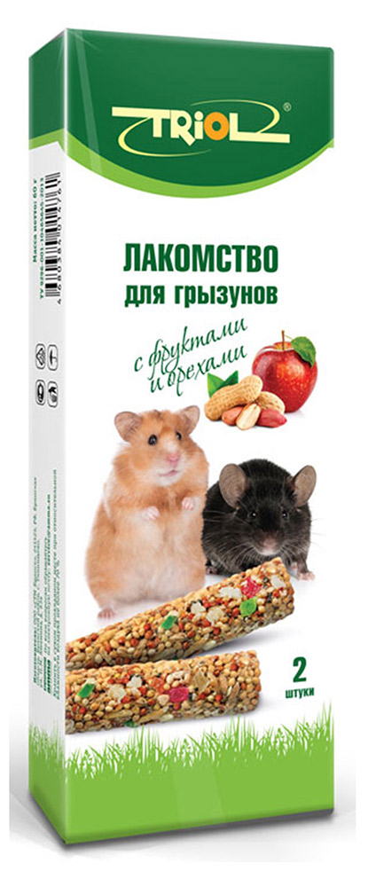 

Лакомство для грызунов Triol с фруктами и орехами, 60 г