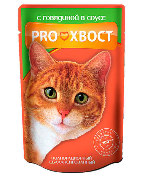 

Консервированный корм для кошек ProХвост говядина, 85 г