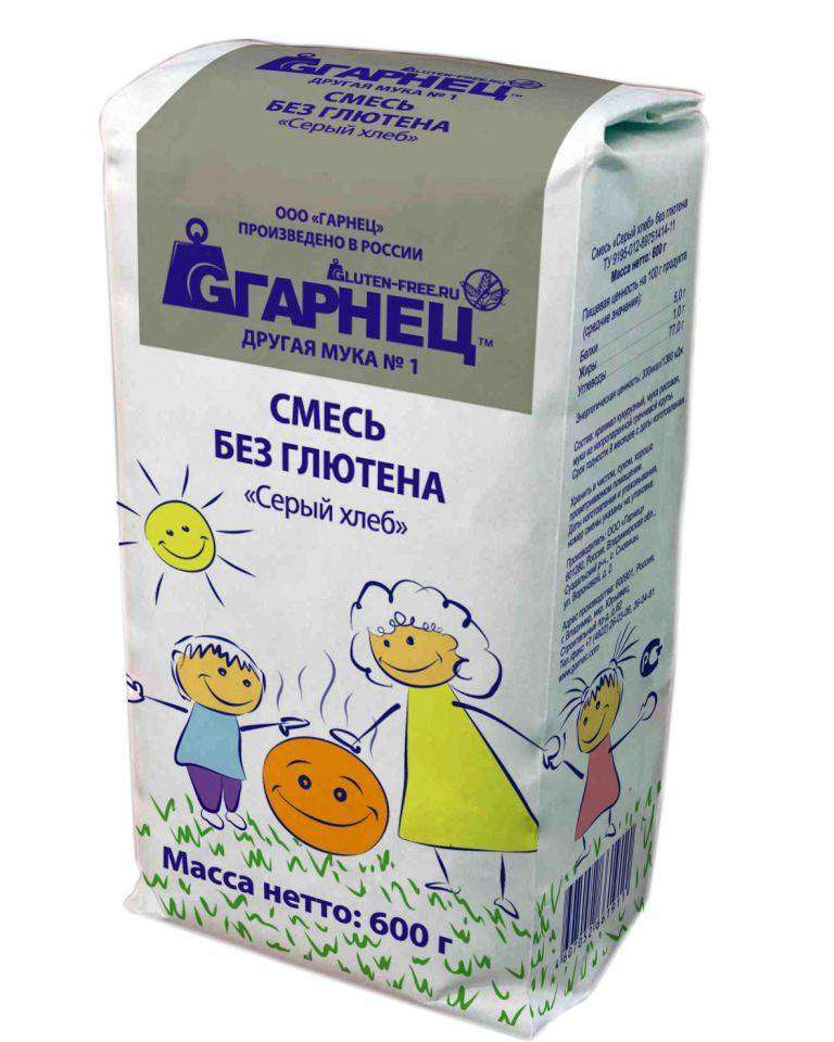 

Смесь для выпечки Garnec Серый хлеб без глютена, 600 г
