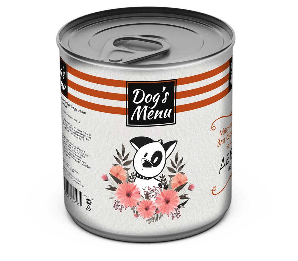 

Консервы для собак Dog`s Menu деволяй из птицы, 750 г
