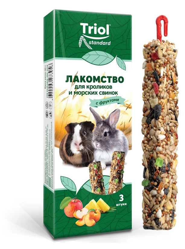

Лакомство для кроликов и морсих свинок Тriol с фруктами, 100 г