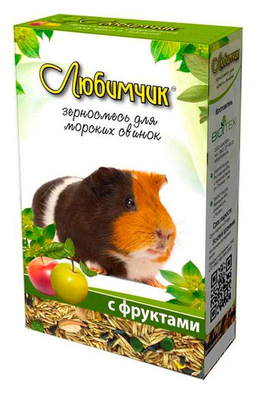 

Корм для морских свинок Любимчик зерносмесь с фруктами, 400 г