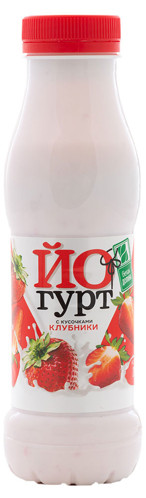 

Йогурт питьевой Белая Долина с кусочками фруктов клубника 2,5% БЗМЖ, 290 г