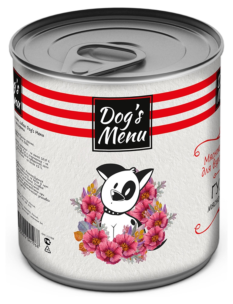 

Консервы для взрослых собак Dog`s Menu гуляш мясное ассорти, 750 г