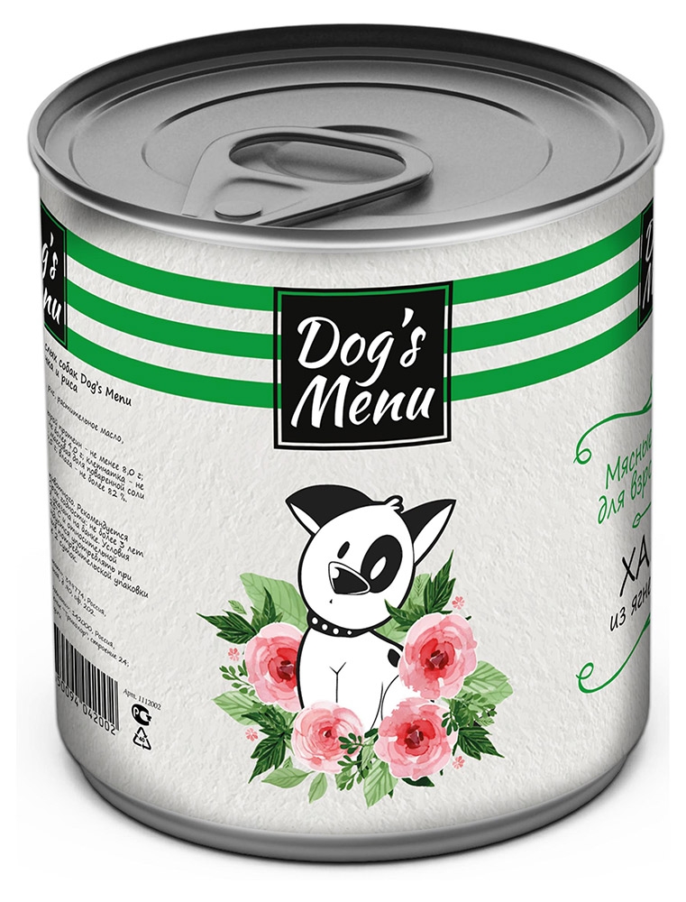

Консервы для взрослых собак Dog`s Menu хаггис из ягненка и риса, 750 г