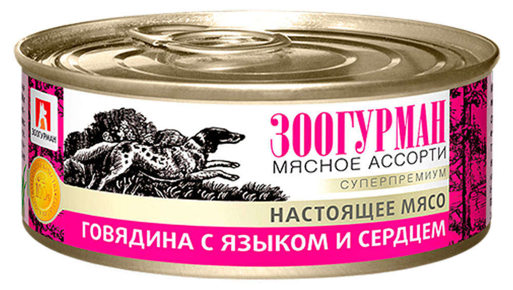 

Корм для собак Зоогурман Мясное ассорти говядина с языком и сердцем, 100 г