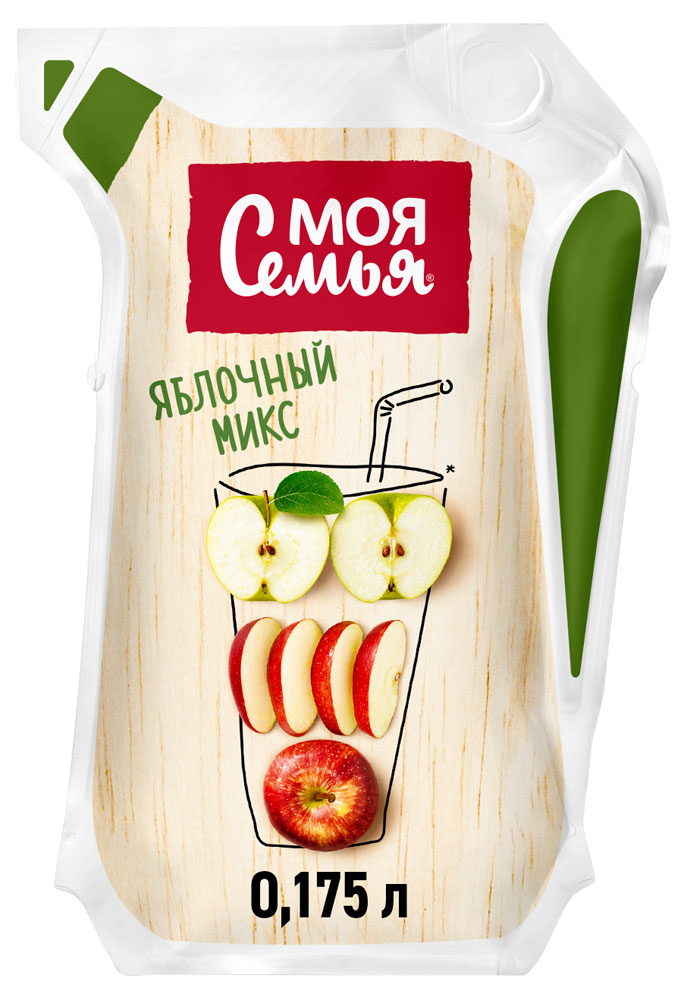 

Напиток сокосодержащий Моя Семья Яблочный Микс, 0,175 л