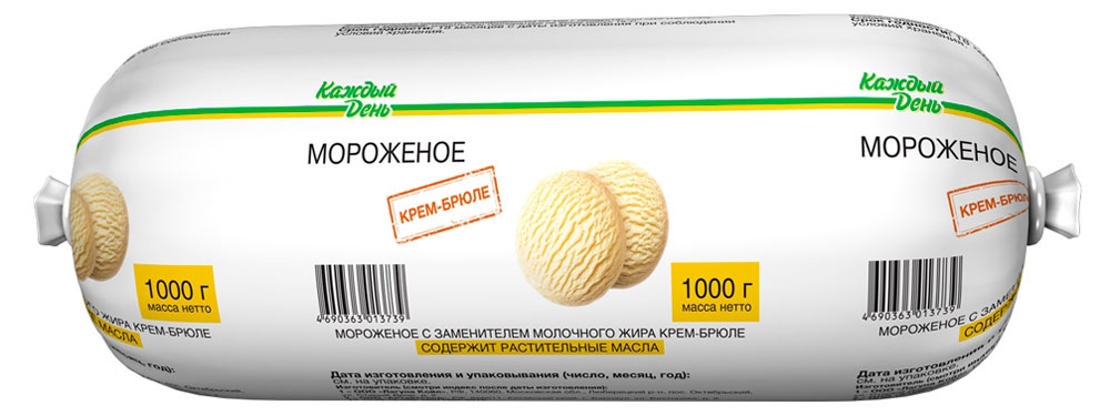 

Мороженое Каждый день крем-брюле батон ЗМЖ, 1 кг