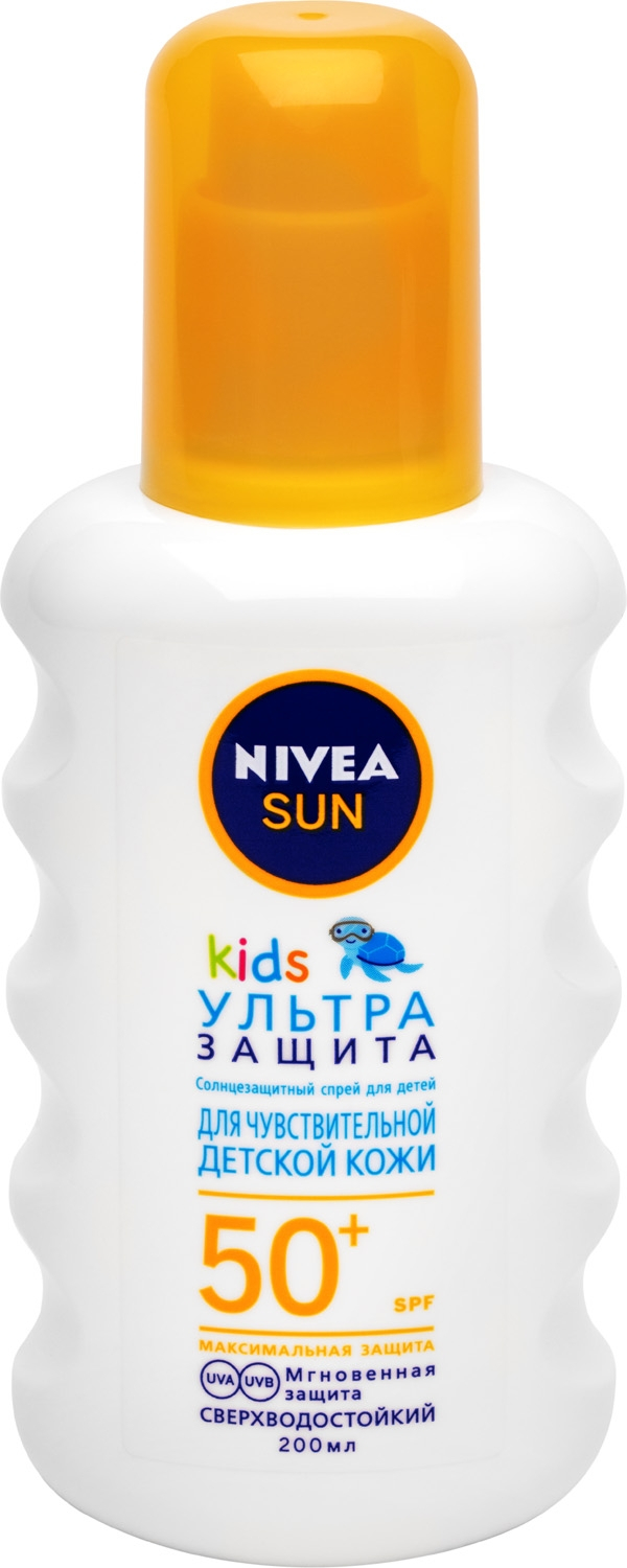 

Спрей солнцезащитный детский NIVEA Sun kids Ультра защита для чувствительной кожи SPF 50 от 3 лет, 200 мл