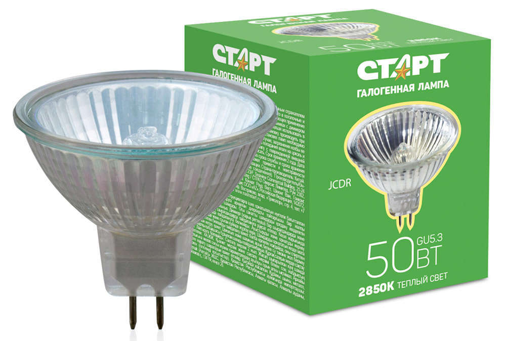 

Лампа галогенная СТАРТ 50W GU5,3 JCDR 220V