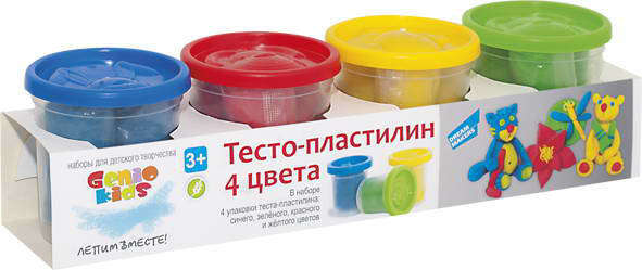

Набор для лепки Genio Kids Тесто-пластилин 4 цвета