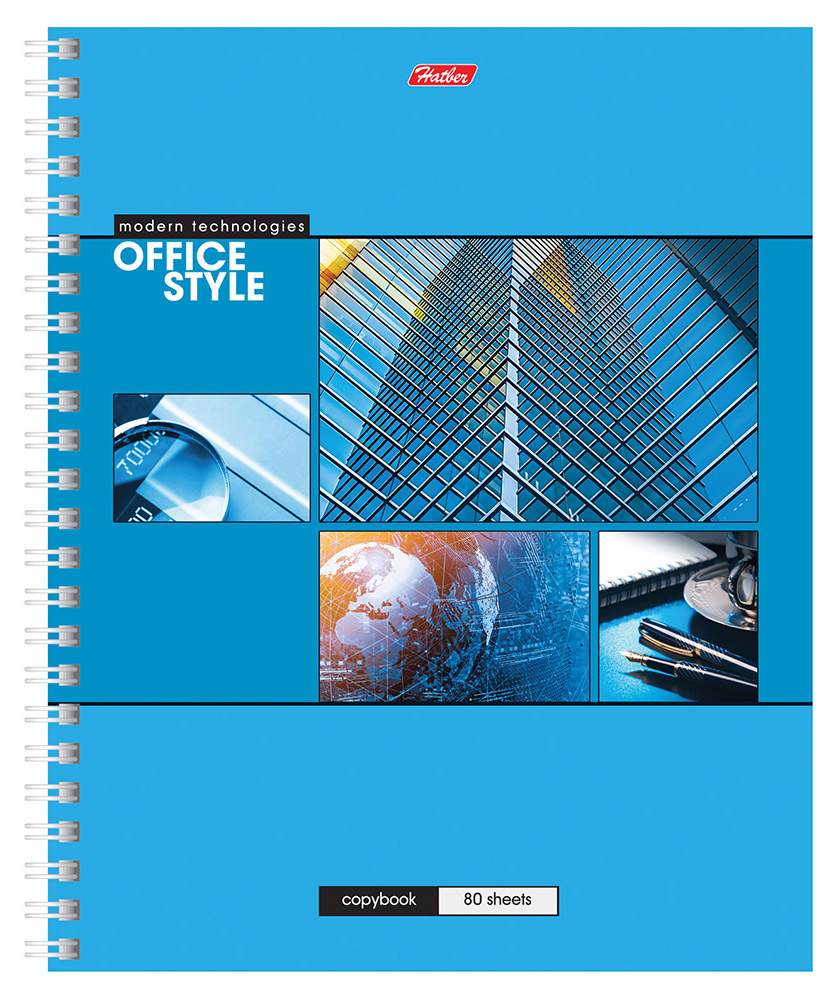 

Тетрадь общая Hatber Office Style в клетку на гребне А5, 80 л
