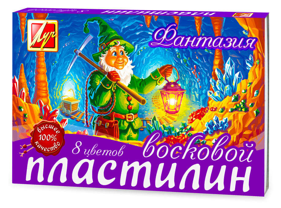 

Пластилин восковой Луч Фантазия, 8 цветов
