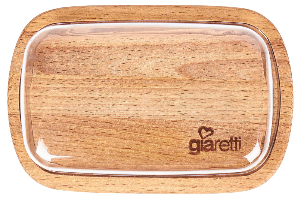 

Масленка Giaretti Natura деревянная, 16,8х11 см