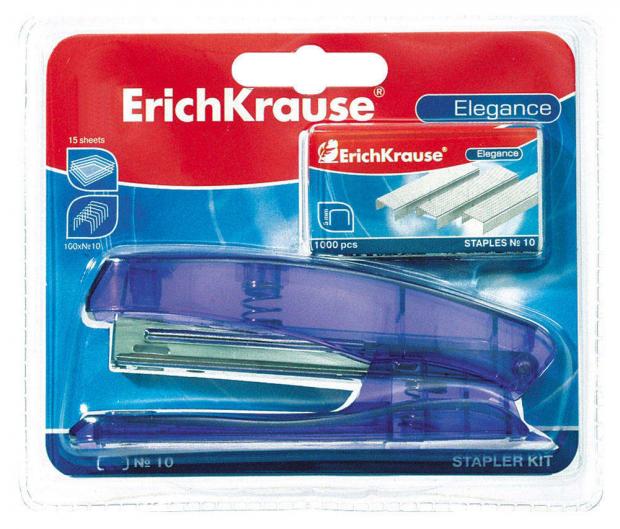

Степлер ErichKrause Elegance №10, скобы в комплекте