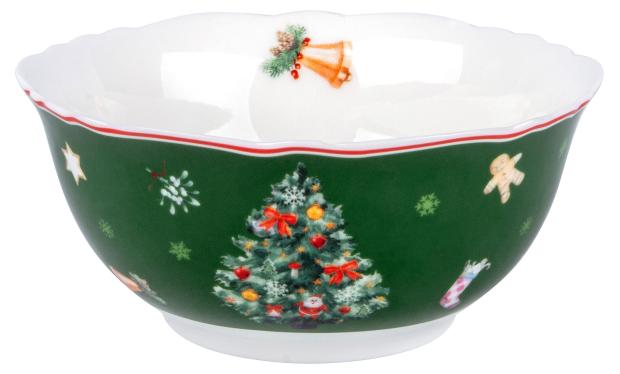 

Салатник зеленый с елкой 14 см, 480 мл