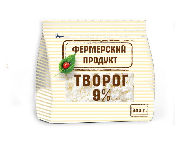 Творог Фермерский продукт 9% БЗМЖ, 340 г