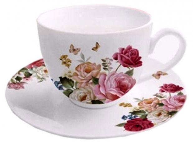 

Чашка с блюдцем фарфоровая, 220 мл