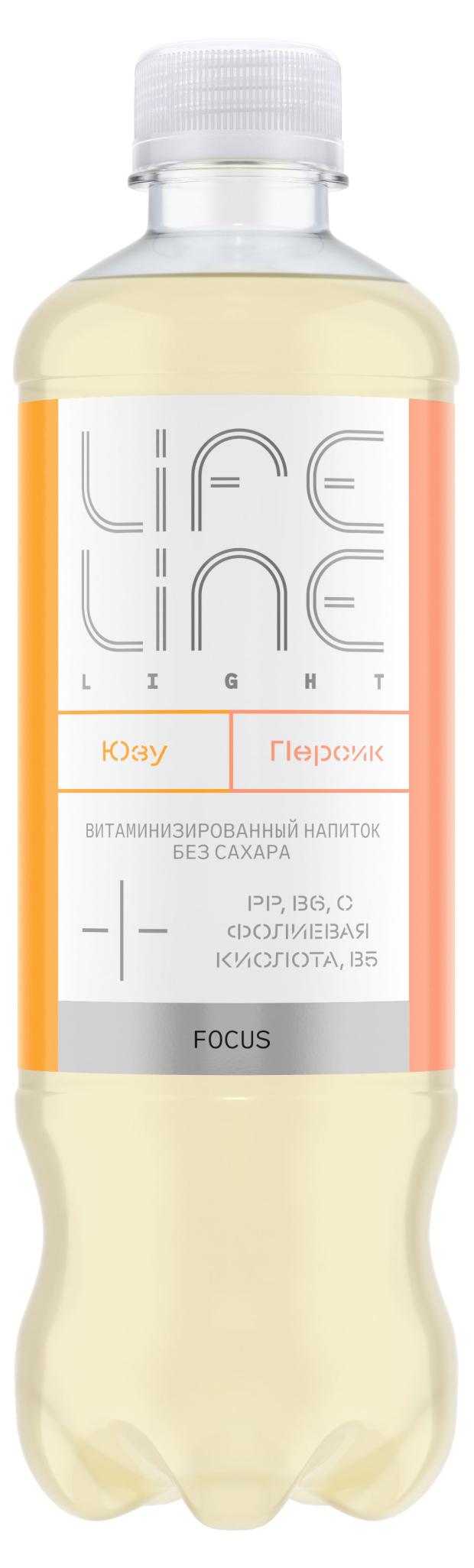 

Напиток безалкогольный витаминизированный Lifeline негазированный Focus Light со вкусом Персика и ЮЗУ, 500 мл