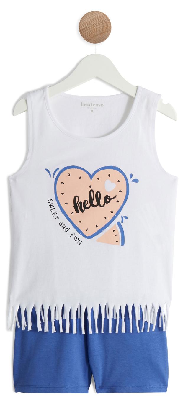 

Комплект для девочки InExtenso бело-синий