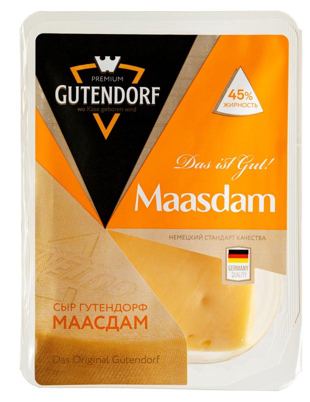 Сыр полутвердый Gutendorf Маасдам 45% БЗМЖ, 180 г