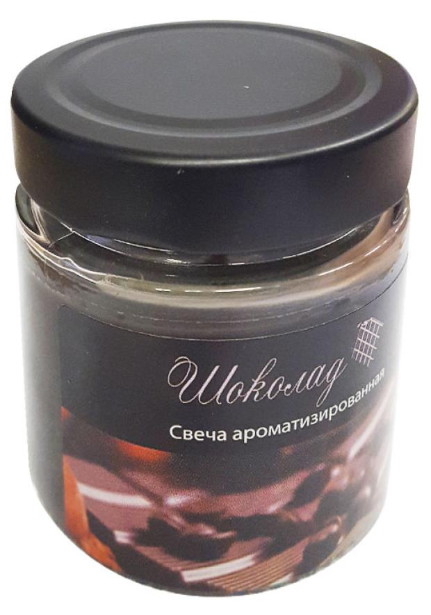 Свеча ароматизированная РСМ в стеклянной банке с крышкой Шоколад, 1 шт