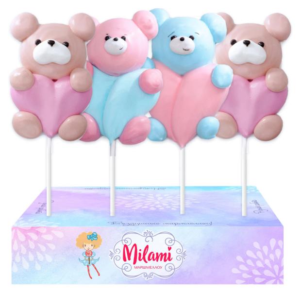 

Маршмеллоу Milami на палочке Мишка с большим сердцем, 25 г