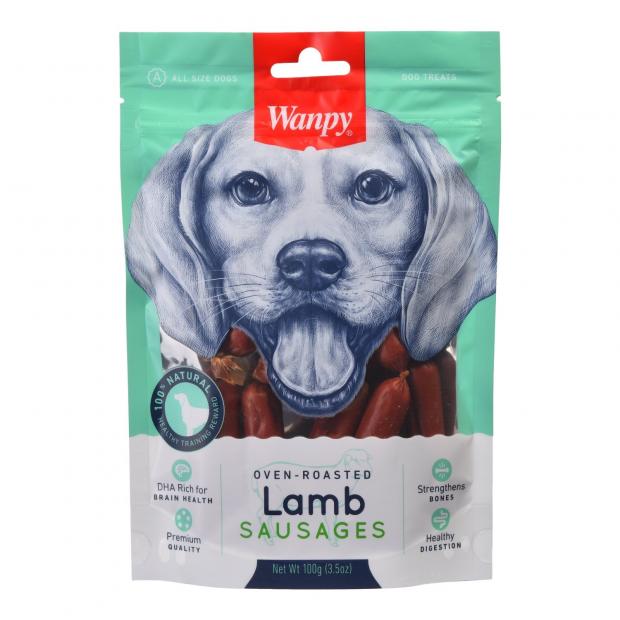 

Лакомство для собак Wanpy Dog сосиски из ягненка, 100 г