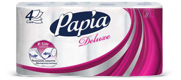 

Туалетная бумага Papia Deluxe белая 4 слоя, 8 рулонов