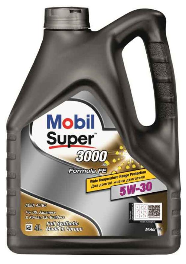 Масло моторное Mobil Super 3000 X1 Formula FE 5W30 синтетическое, 4 л масло моторное mobil super 3000 x1 formula fe 5w 30 4л