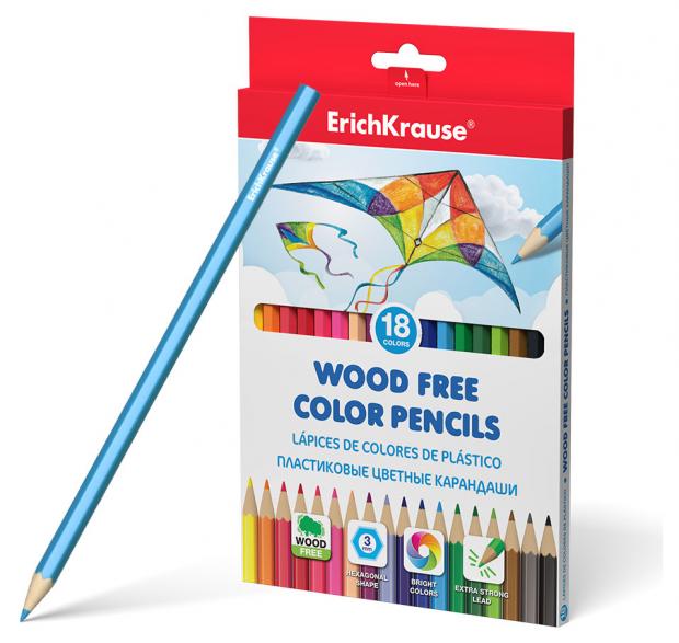 

Карандаши цветные ErichKrause трехгранные, 18 цветов