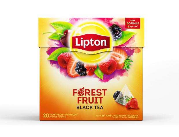 

Чай черный Lipton Forest Fruit tea с ягодами в пирамидках, 20х1.8 г