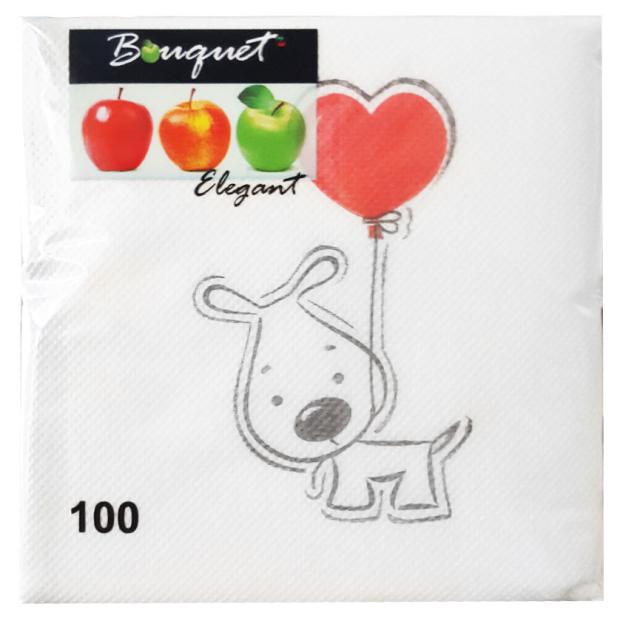 

Салфетки одноразовые бумажные однослойные 8 марта 24х24 см, 100 шт