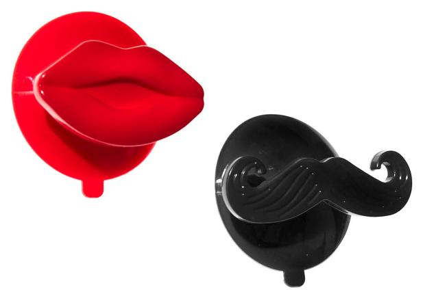Крючок для ванной Fresh Code Mustache&Lips пластиковый, 2 шт