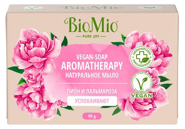 Мыло твердое BioMio Пион и пальмароза успокаивающее, 90 г