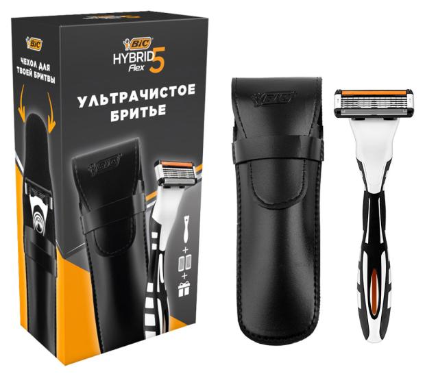 

Бритвенный станок BIC Hybrid 5 Flex с 2 кассетами и чехлом